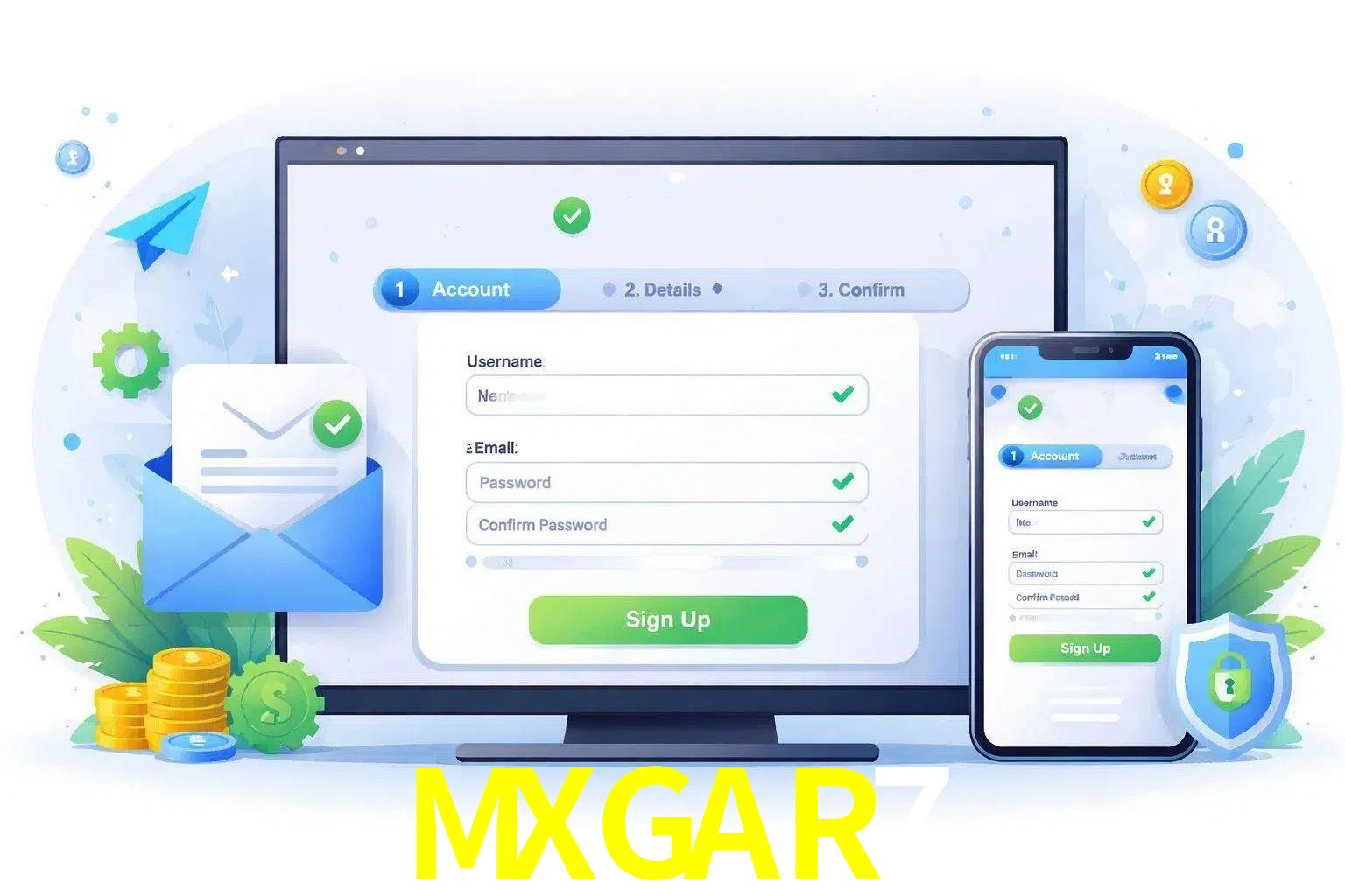 Registro de nuevo usuario y configuración de cuenta MXGAR7