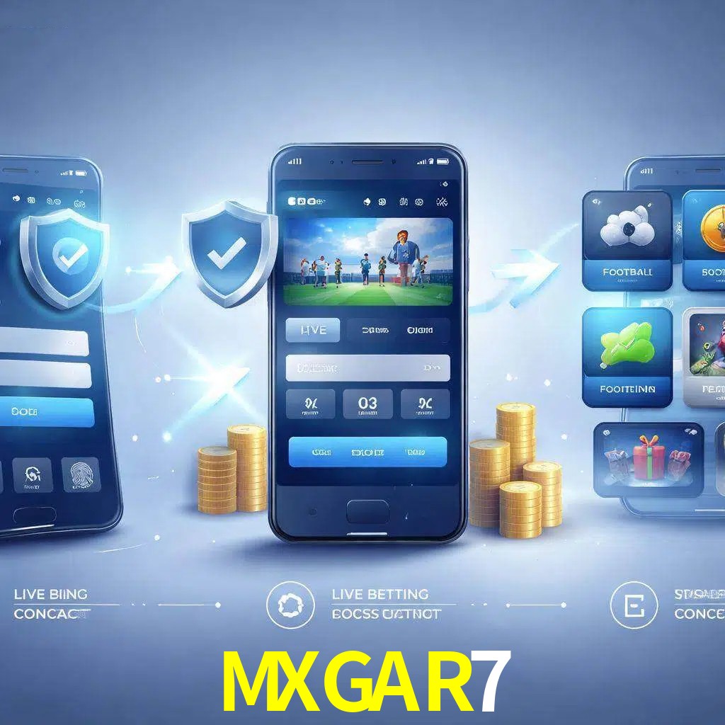 Pasos de acceso a la app MXGAR7 en pantalla de teléfono móvil